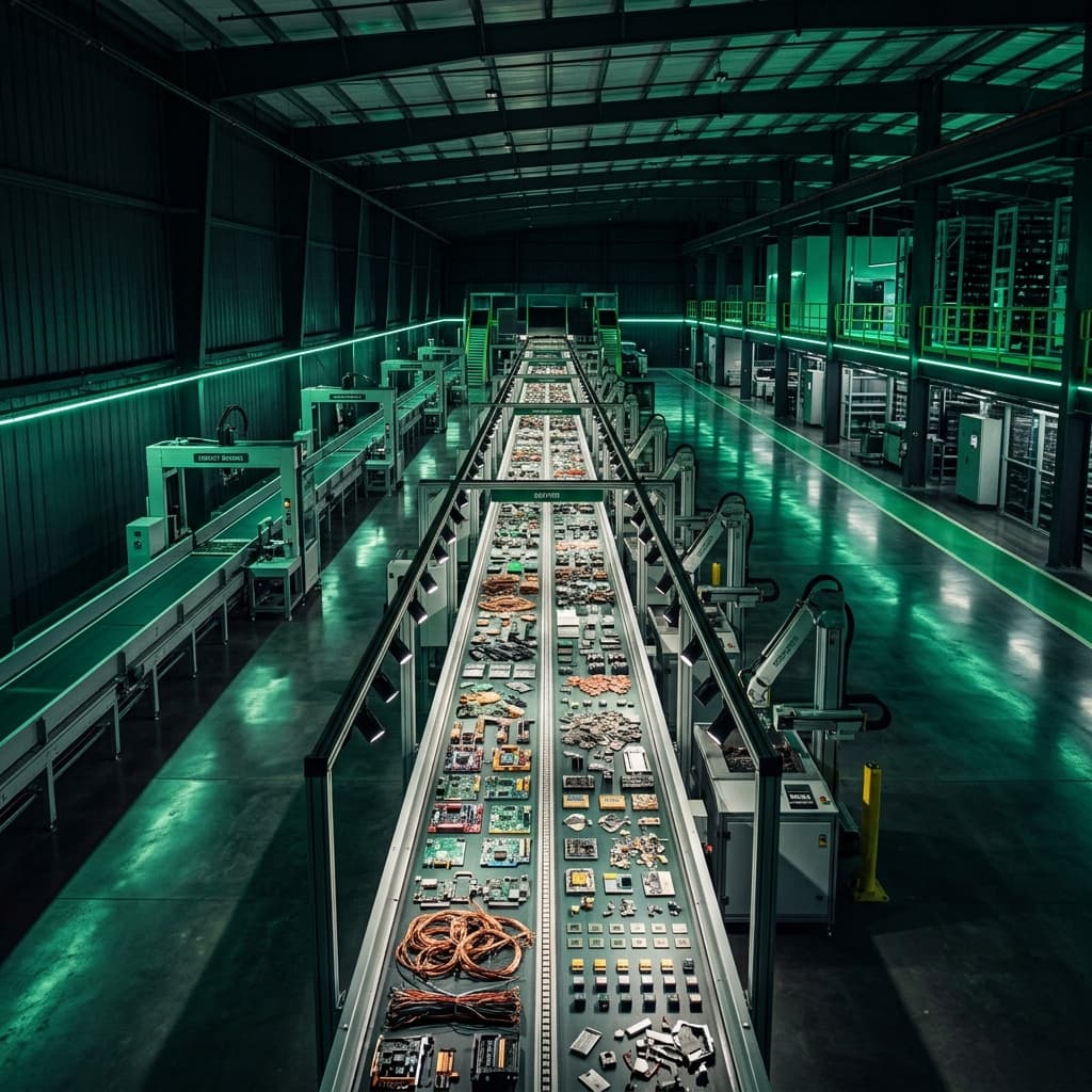 Modern e-waste recycling facility